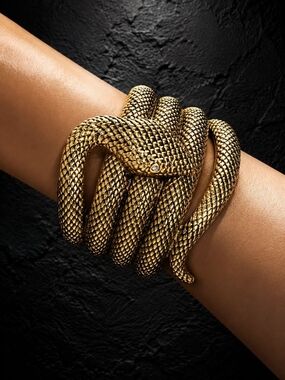 Vintage Gold Snake Coil Bracelet